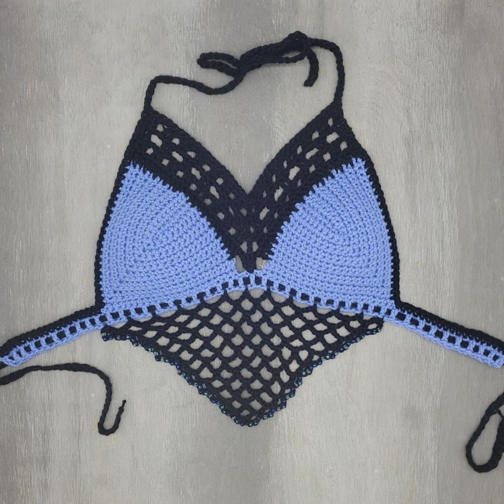 Handmade crochet boho‎ chic festival crop top - Picture 2 of 5